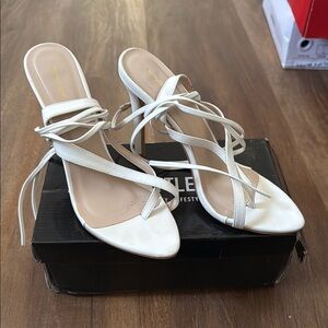 Elegant White Strappy Heels